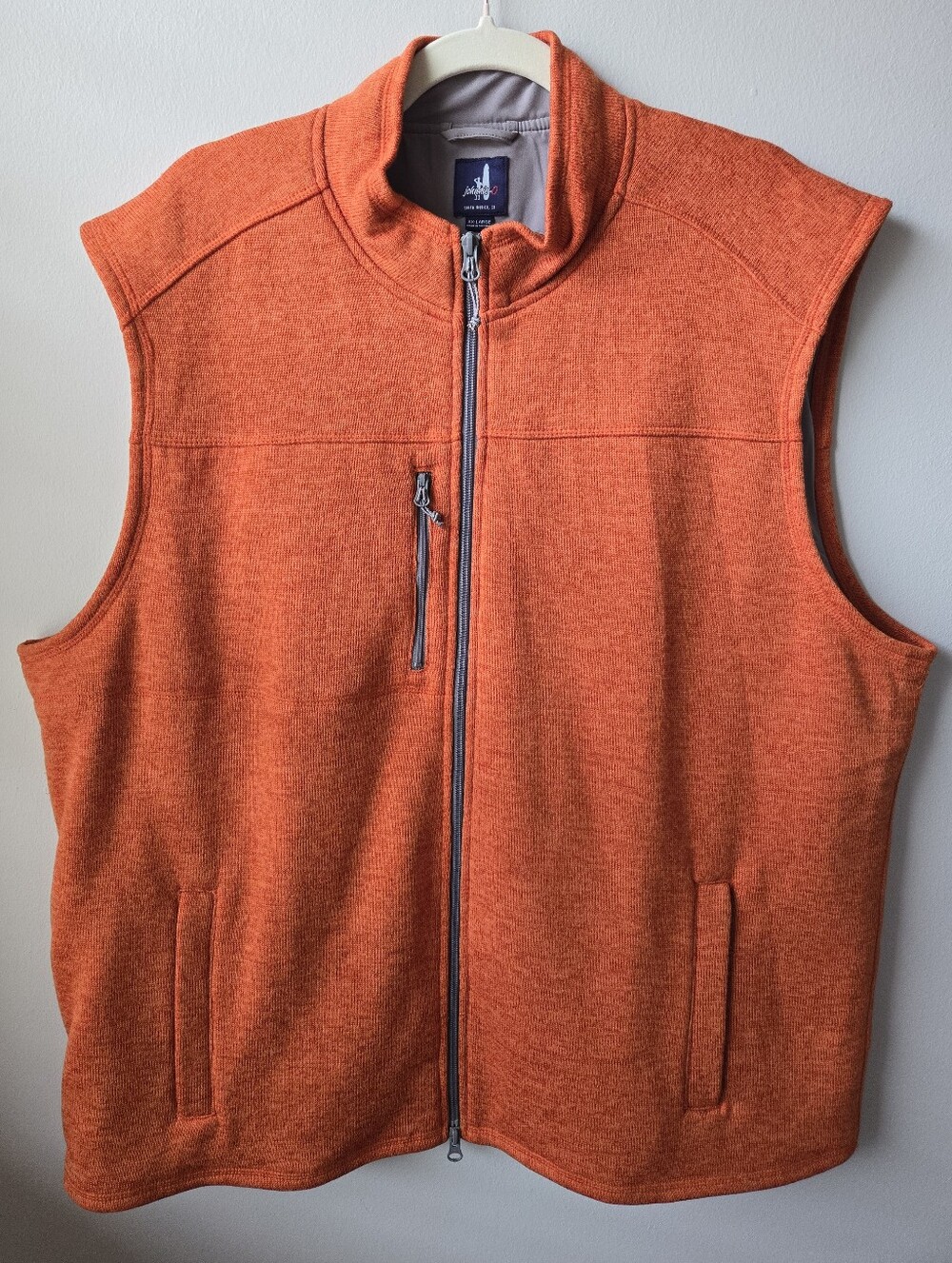 johnnie-O Orange Zip-Front Fleece Vest